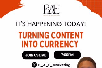 Turning Content into Currency: The Business of Creativity An X Space Hosted by Bintu’s Art and Everything (BAE) Date: Friday, June 20, 2025 Time: 7:00 PM WAT Venue: X (Twitter) Space – @B_A_E_Marketing